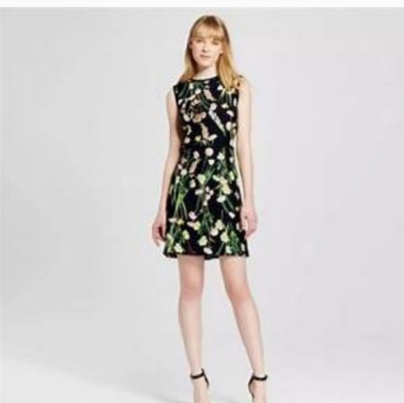 🎁NWT Victoria Beckham Floral Scuba Dress - Picture 1 of 8